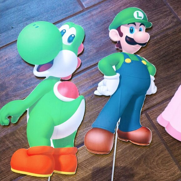 Super Mario Bros. Themed Party Cutout Props Set Of 9 Characters - Picture 4 of 6